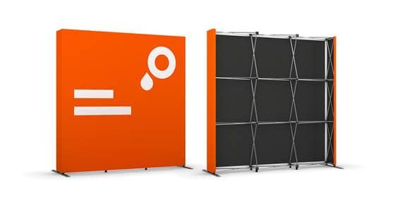 Immagine espositore pop up in tessuto