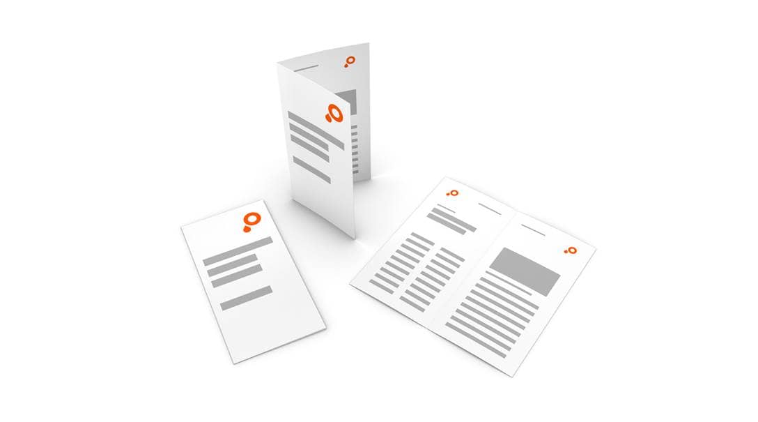 Immagine pieghevoli a piega semplice in verticale