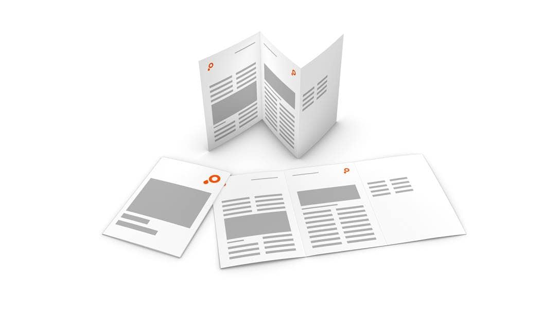 Immagine pieghevoli a zig zag a 6 facciate in verticale