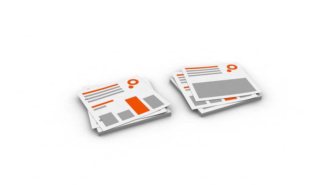 Immagine schede non rilegate in orizzontale