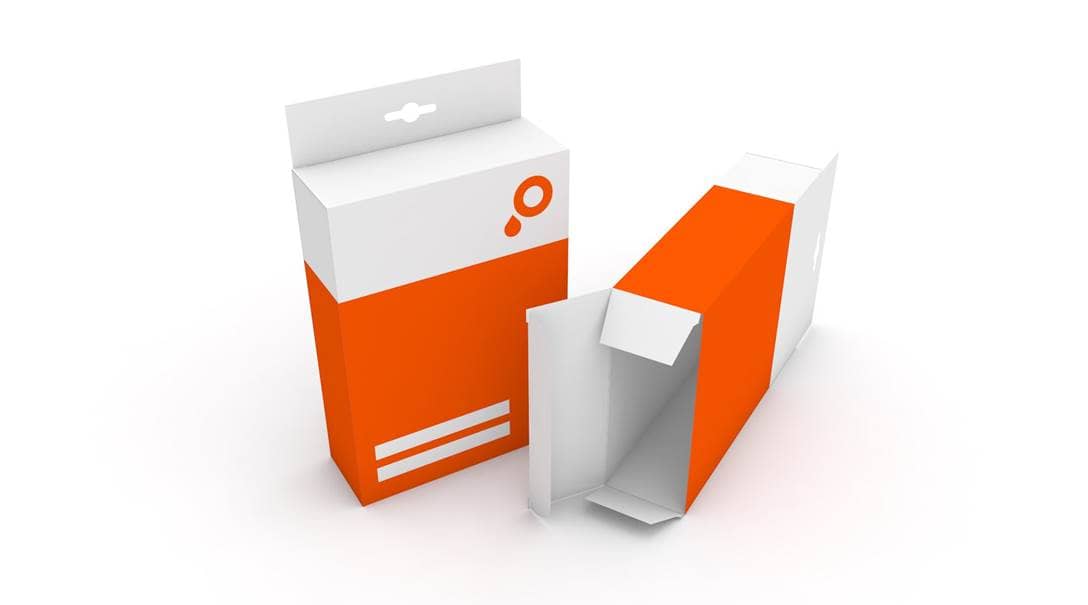 Immagine astuccio pieghevole con aletta ad incastro (fondo e coperchio) e foro appendino