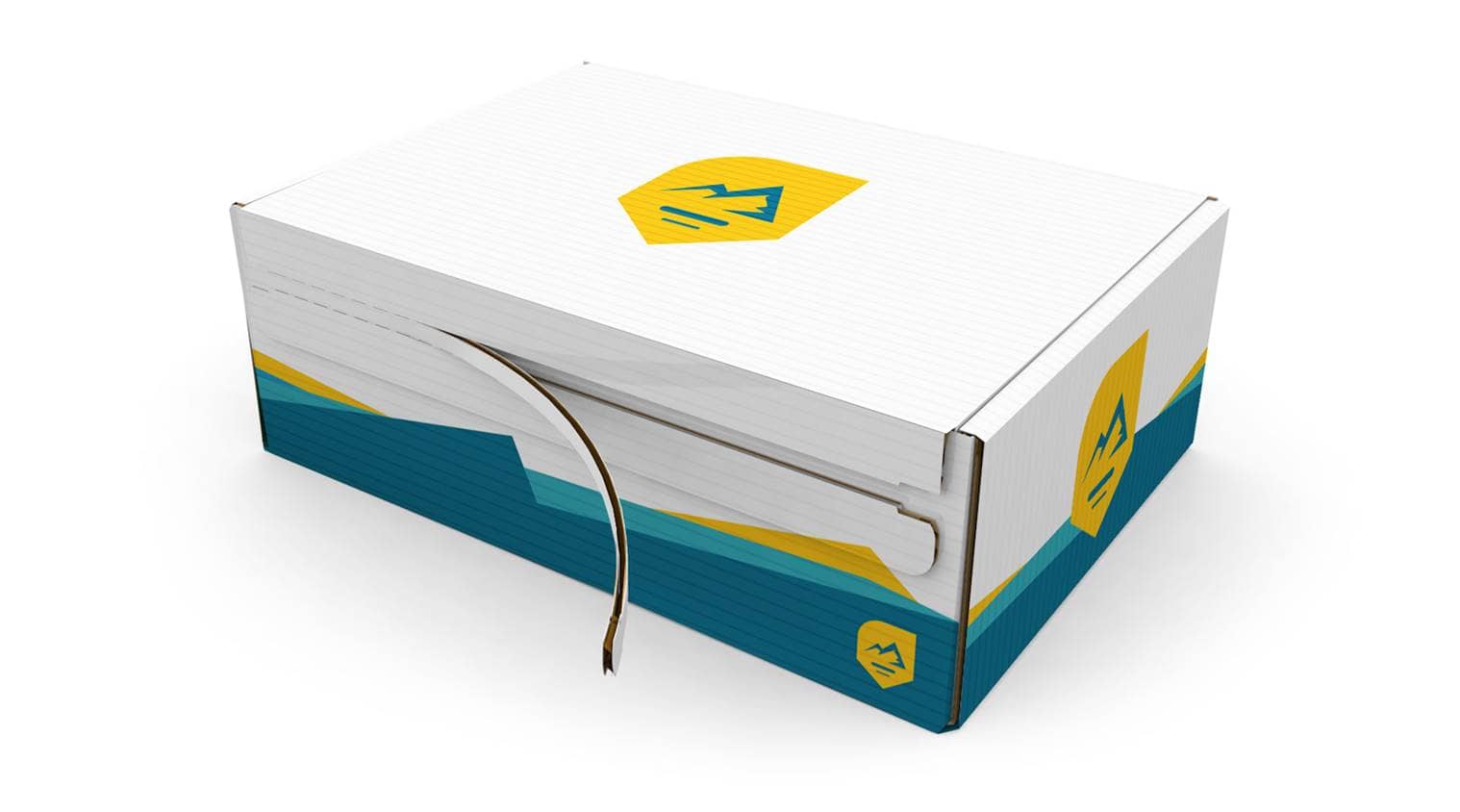 Immagine scatola per spedizioni con linguette a strappo