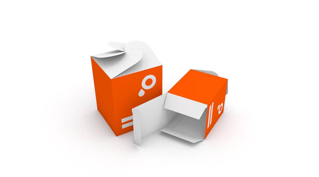 Immagine scatola quadrangolare con chiusura a rosetta