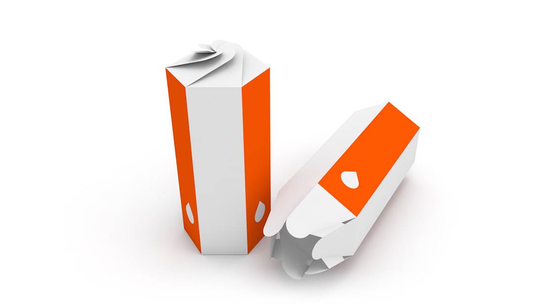 Immagine scatola quadrangolare con chiusura a rosetta