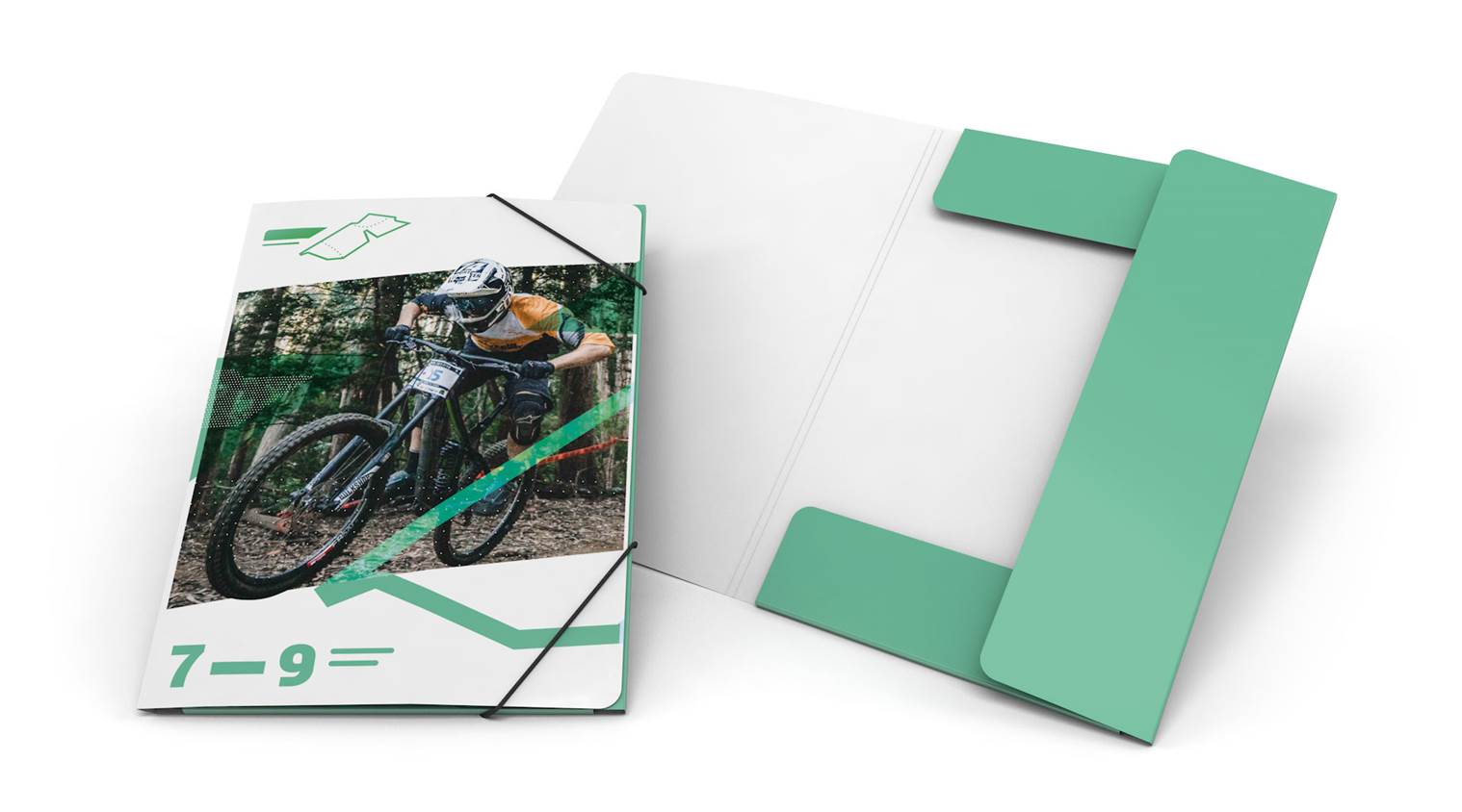 Cartella di presentazione con 3 bandelle e elastico