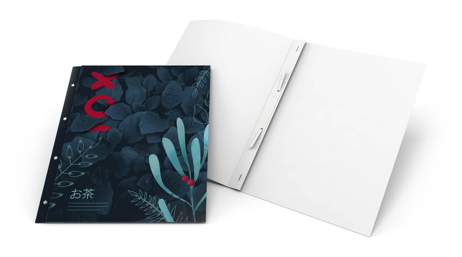 Cartella di presentazione con aghi da raccoglitore e occhielli