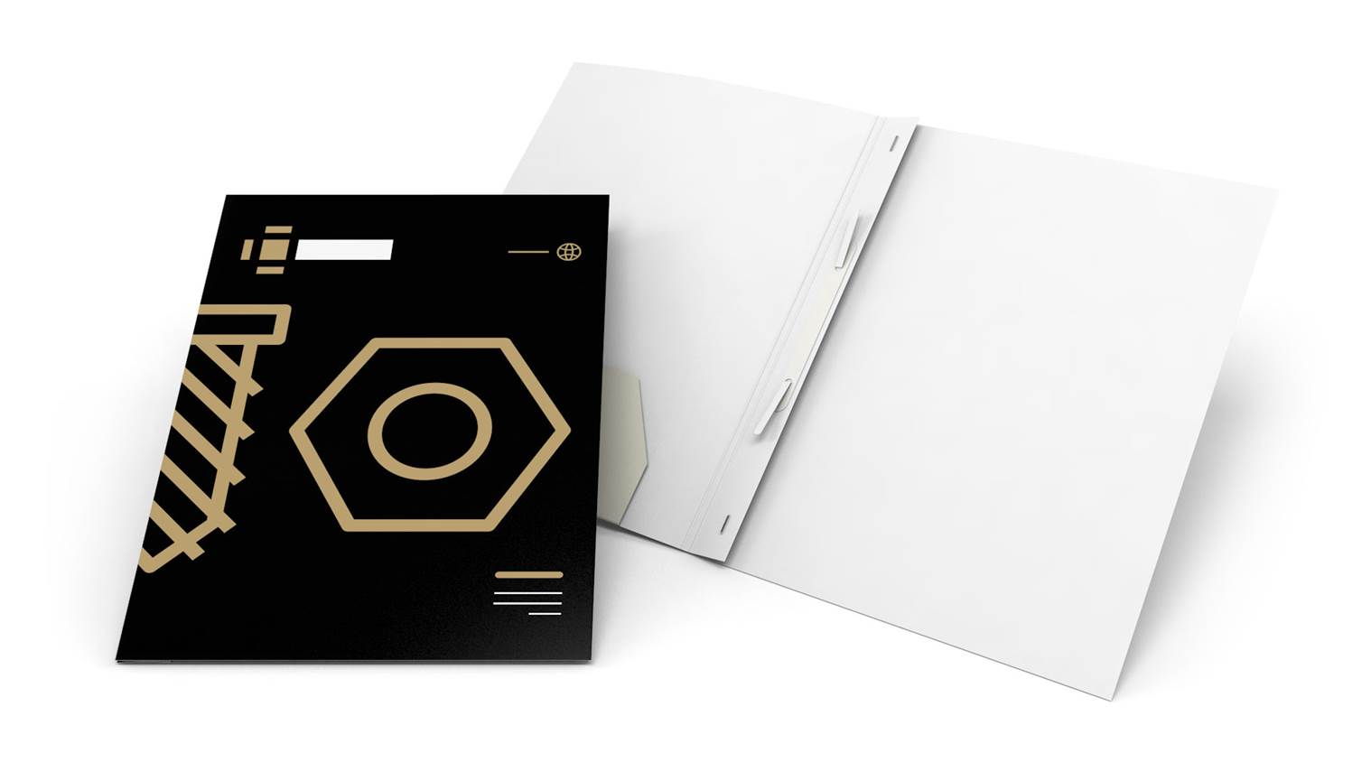 Cartella di presentazione con tasca e aghi per raccoglitore