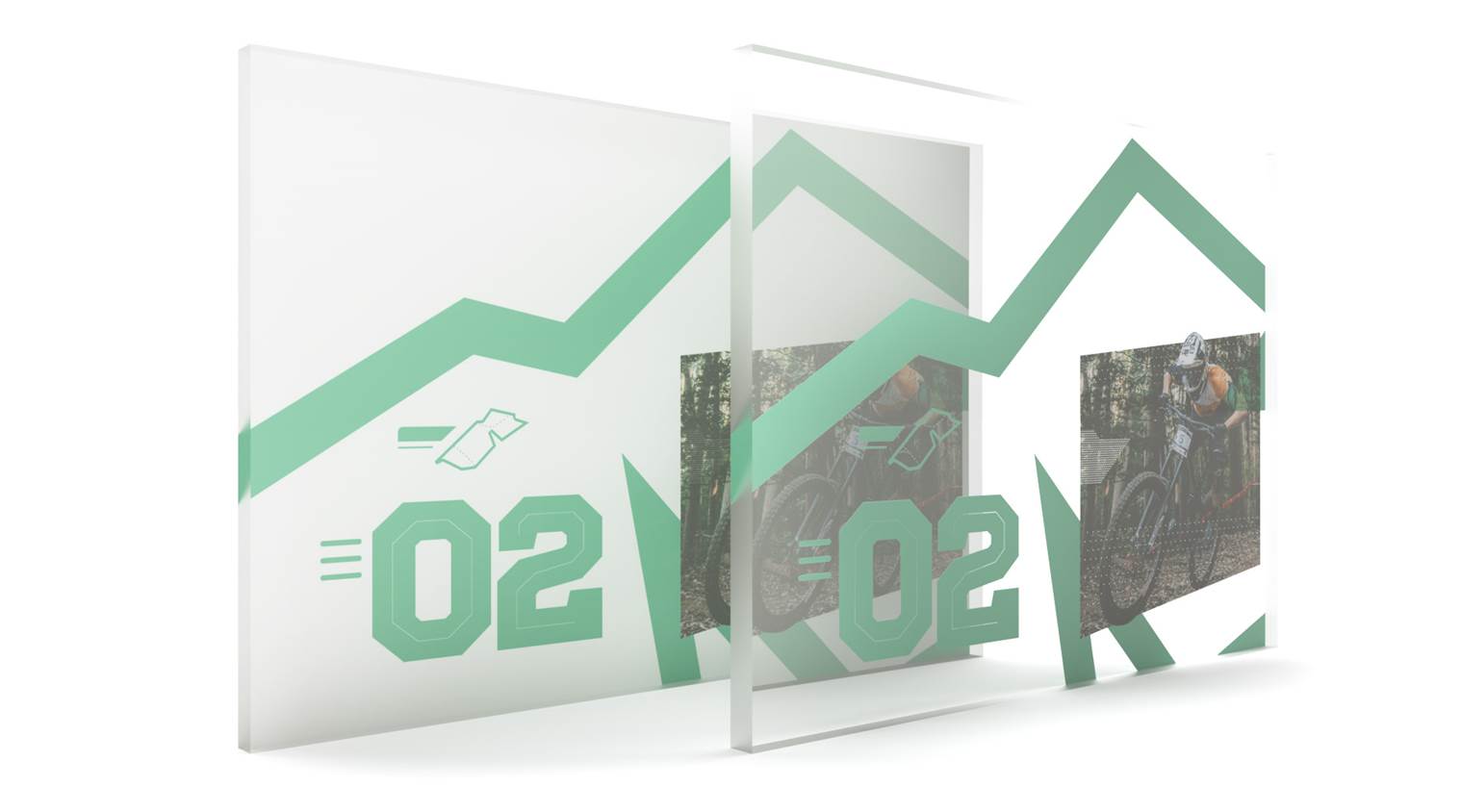 Acrilico trasparente e stampa su basa bianca